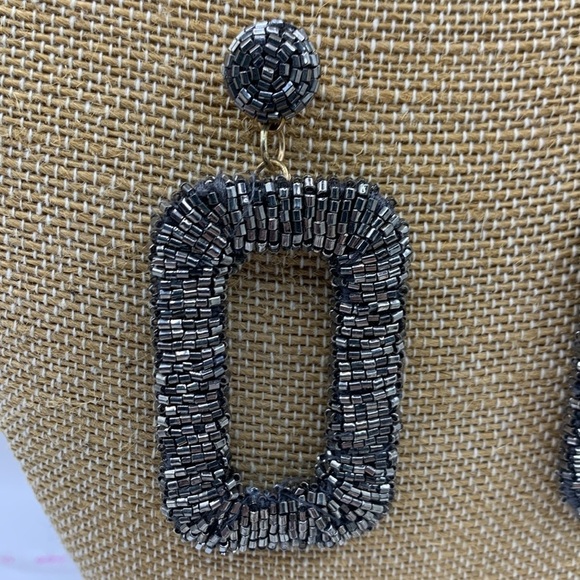 Panacea Beaded Rectangle Drop Earrings - Picture 3 of 8